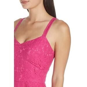 Chelsea 28 Pink Lace Fit and Flare Sleeveless Midi Dress Size 8